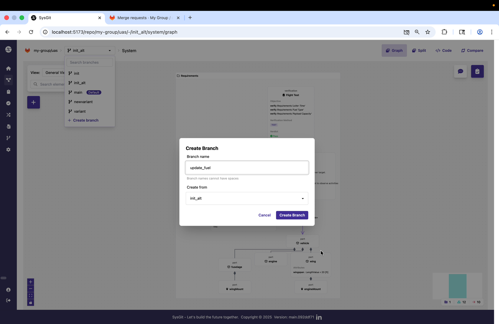 New branch created and active